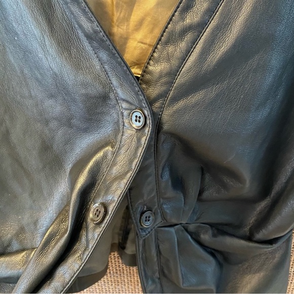 NANUSHKA Black Thora Short Sleeve Vegan
Leather Shirt Top - Picture 8 of 8